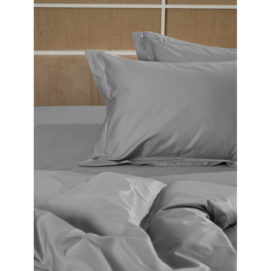 Σεντόνι Μεμονωμένο Υπέρδιπλο (250x280) Βαμβακοσατέν 300 Κλωστών Μονόχρωμο Sunshine Omnia Grey