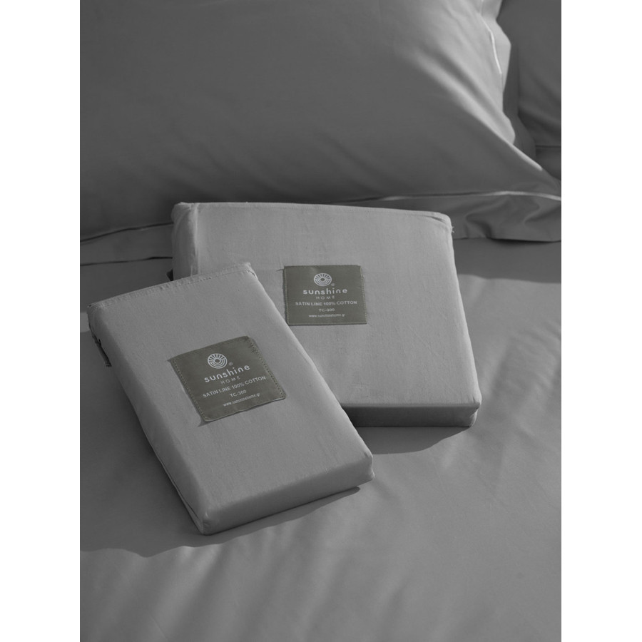 Παπλωματοθήκη Υπέρδιπλη (220x240) Βαμβακοσατέν 300 Κλωστών Sunshine Omnia Grey