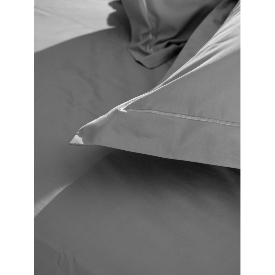 Μαξιλαροθήκες 2 τεμ (50x70+5 ) Βαμβακοσατέν 300 Κλωστών Sunshine Omnia Oxford Grey