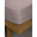 Κατωσέντονο Διπλό με Λάστιχο (160x200+40) Βαμβακοσατέν 300 Κλωστών Μονόχρωμο Sunshine Omnia Powder