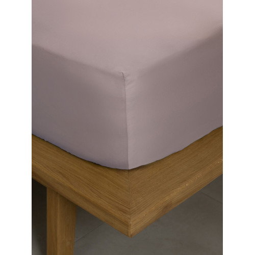 Κατωσέντονο Διπλό με Λάστιχο (160x200+40) Βαμβακοσατέν 300 Κλωστών Μονόχρωμο Sunshine Omnia Powder