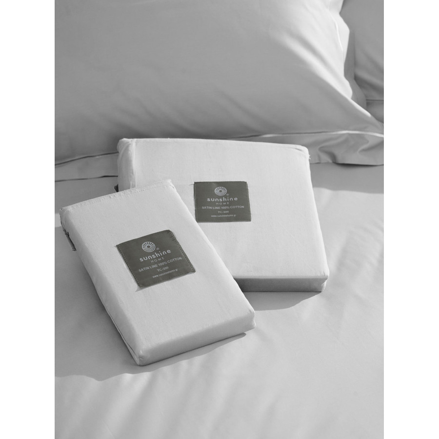 Παπλωματοθήκη Υπέρδιπλη (220x240) Βαμβακοσατέν 300 Κλωστών Sunshine Omnia White