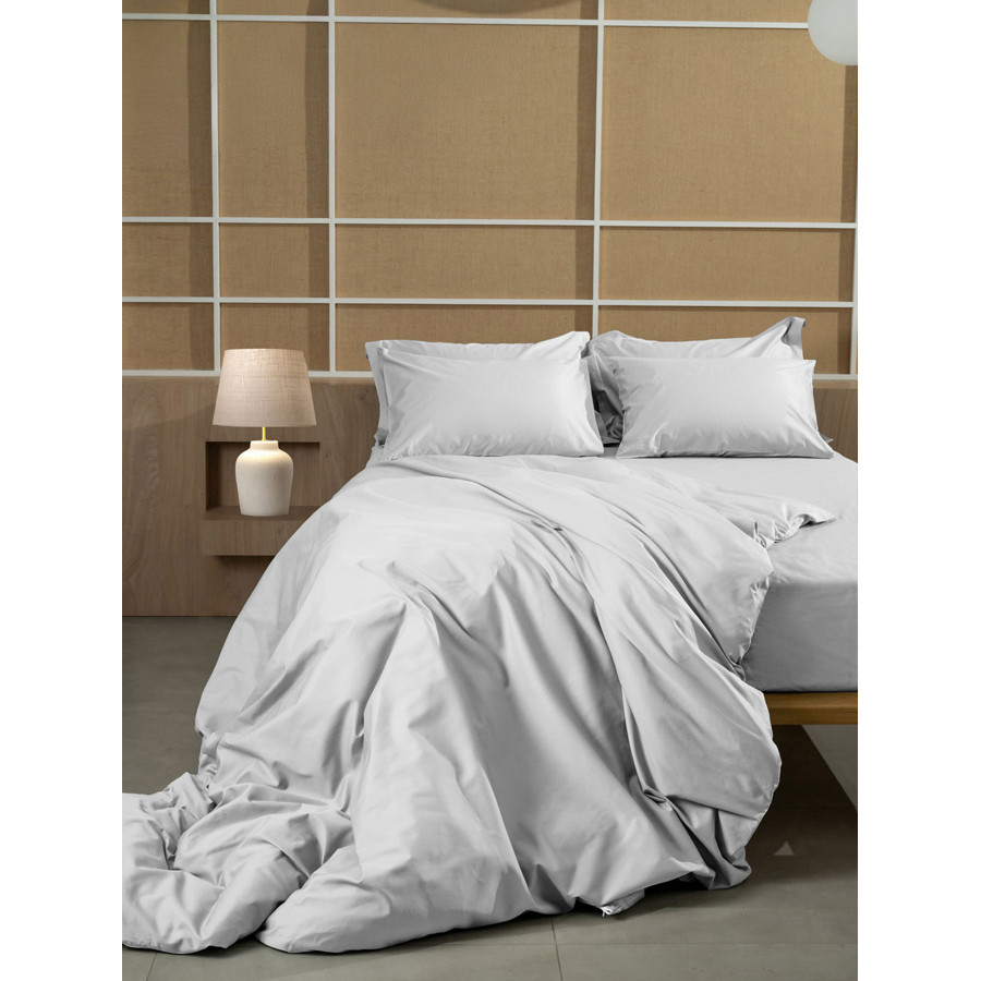 Παπλωματοθήκη Υπέρδιπλη (220x240) Βαμβακοσατέν 300 Κλωστών Sunshine Omnia White