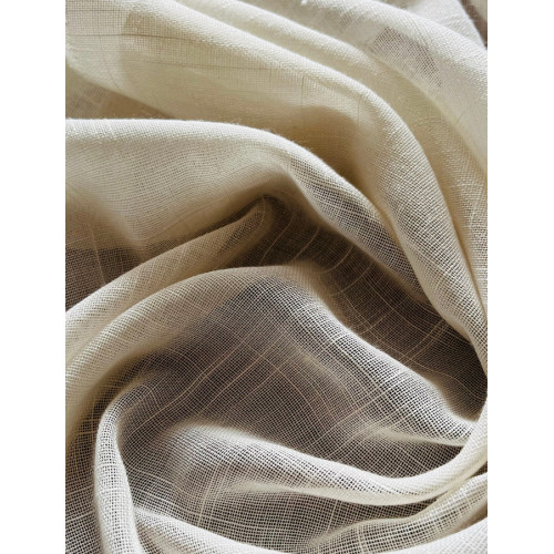 Έτοιμη Κουρτίνα Γάζα με Τρέσσα (145x260) Ημιδιάφανη Newhome ΒΚ3003 Μπεζ Σκούρο