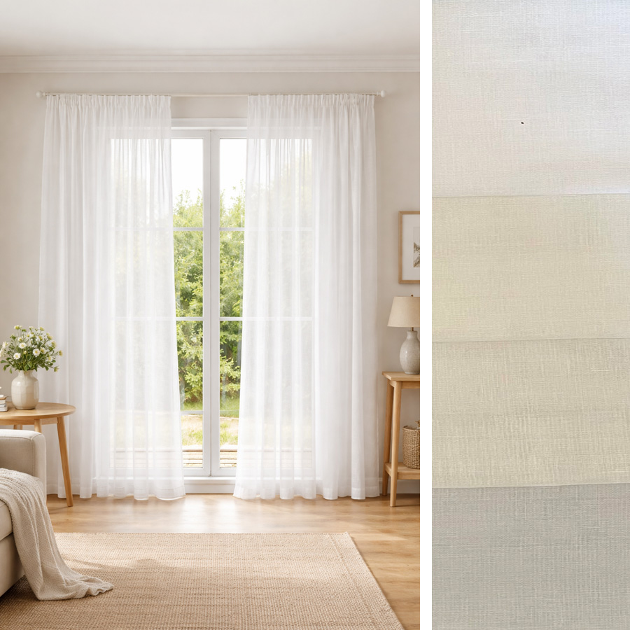 Έτοιμη Κουρτίνα Γάζα με Τρέσσα (200x260) Ημιδιάφανη Newhome ΒΚ5100 Λευκό