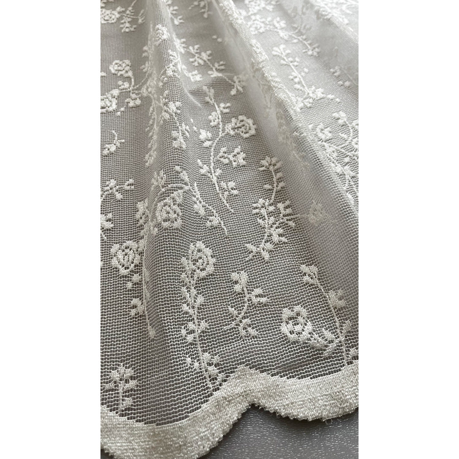 Έτοιμη Κουρτίνα Δαντέλλα με Τρέσσα (200x260) Ημιδιάφανη Newhome ΔΑΝ330 λευκό Floral