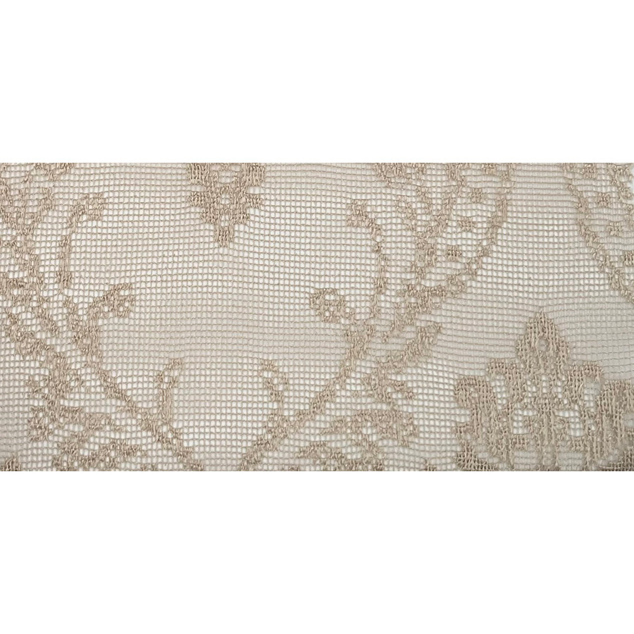 Έτοιμη Κουρτίνα Δαντέλλα με Τρέσσα (200x260) Ημιδιάφανη Newhome ΔΑΝ343 Σκούρο μπεζ Damask