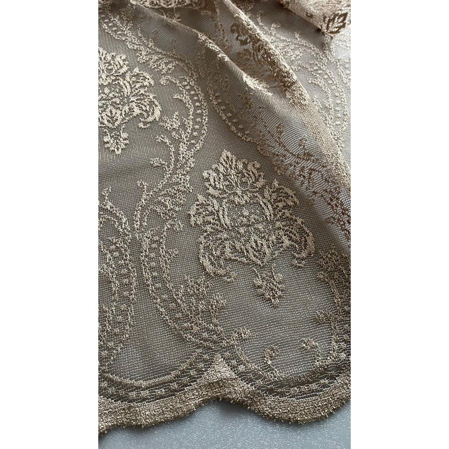 Έτοιμη Κουρτίνα Δαντέλλα με Τρέσσα (200x260) Ημιδιάφανη Newhome ΔΑΝ341 Εκρού Damask