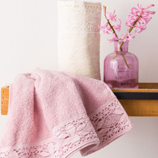 Πετσέτες προσώπου Borea Rosalie σε Ροζ και Εκρού