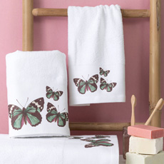Πετσέτες προσώπου με Εκτύπωση Borea Sienna Λευκό και Εκρού