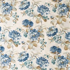 Ύφασμα για κουρτίνες και κατασκευές με λουλούδια μπλε (φλοράλ) NEWHOME Chloe Azul