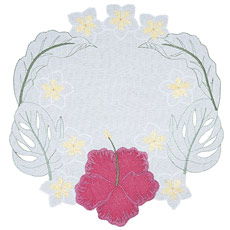 Σουπλά Στρογγυλό Newhome με Λουλούδια 18141 Offwhite