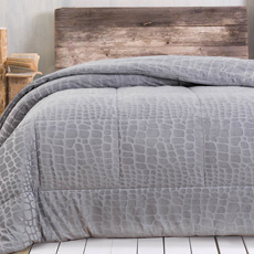 Κουβερτοπαπλώματα Μονά και Υπέρδιπλα Jacquard Flannel Rythmos Croco Soft Grey