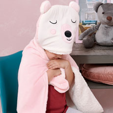 Kουβέρτα Μπεμπέ (Bebe) Αγκαλιάς Flannel - Sherpa Palamaiki NB0126 Pink & Blue