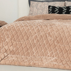 Κουβερτοπάπλωμα Flannel Sherpa Palamaiki Nadine/2 Beige