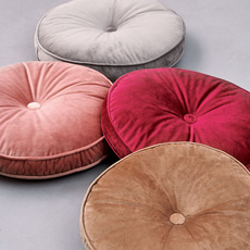 Διακοσμητικά μαξιλάρια Βελούδινα στρογγυλά με κουμπί Palamaiki Vf803 σε 4 χρώματα