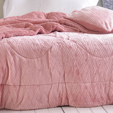 Κουβερτοπαπλώματα Jacquard Flannel με Sherpa Rythmos Lotus Pink