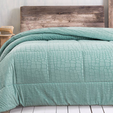 Κουβερτοπαπλώματα Μονά και Υπέρδιπλα Jacquard Flannel Rythmos Croco Aqua