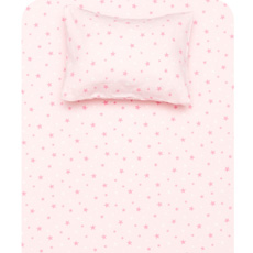 Σετ Σεντόνι Φανελένιο με μαξιλαροθήκη Παιδικά Borea Αστεράκια Ροζ