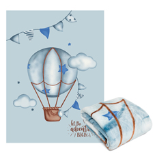 Κουβέρτες Βελουτέ παιδικές έξτρα απαλές Borea Αερόστατο