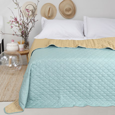 Κουβερλί Διπλής Όψης Ultrasonic Melinen Coby Aqua - Beige