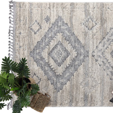 Χαλιά Μηχανοποίητα Ανάγλυφα Royal Carpet La Casa 7733A L.Grey White