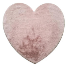 Παιδικά χαλιά από οικολογική γούνα Newhome Fluffy Pink FC19 Καρδιά