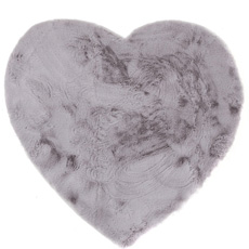 Παιδικά χαλιά 1,00Χ1,00 τεχνητή γούνα, αντιολισθητικό υπόστρωμα Royal Carpet Bunny Kids Heart Silver