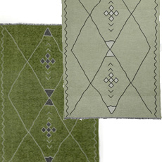 Διπλής Όψεως Χαλιά, Πατάκια, Ezzo Scandy Light Green - Dark Green