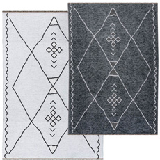 Διπλής Όψεως Χαλιά, Πατάκια, Ezzo Scandy Light Grey - Dark Grey
