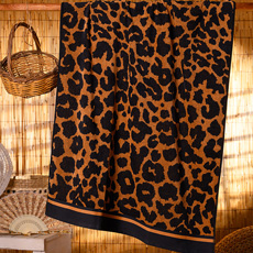 Πετσέτες Θαλάσσης Βελουτέ Melinen Leopard Brown