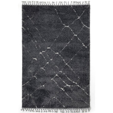 Χαλιά 133x190, 160x230, 200x290 Ανάγλυφα Saggy με Κρόσσι Πλεξούδα Ezzo Soffice B596AX2 Anthracite