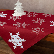 Χριστουγεννιάτικα Καρέ 85x85 με χιονονυφάδες Newhome nw348 Κόκκινο