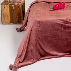 Κουβέρτες Flannel με Πον Πον στις γωνίες Melinen Lisboa Apple
