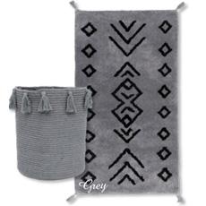 Διάδρομοι 60x140,Χεριποίητο Βαμβακερό, Palamaiki Ridel Grey