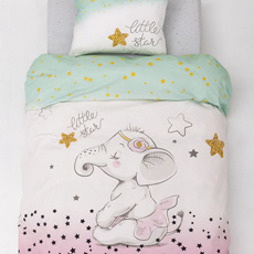 Σετ σεντόνια Bebe (Μπεμπέ) Βαμβακερά 144 κλωστών Digital Palamaiki Happy Baby HB0602