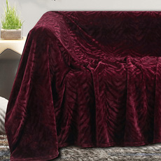 Ριχτάρια ανάγλυφα Flannel για Πολυθρόνα, Διθέσιο, Τριθέσιο Melinen Darby Bordeaux