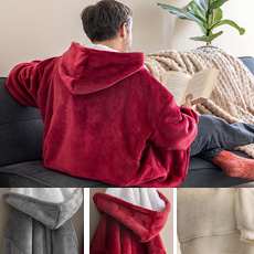Κουβέρτα με κουκούλα και μανίκια Flannel Fleece - Sherpa Palamaiki Huhu