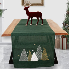 Χριστουγεννιάτικες Τραβέρσες (Ράνερ τραπεζιού) με κέντημα Newhome 90196 Πράσινο