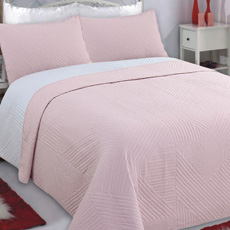 Σετ Κουβερλί με Μαξιλαροθήκες Μονό, Υπέρδιπλο, King Size Διπλής Όψης Newhome Lines Pink-Grey