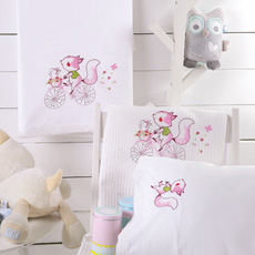 Σετ σεντόνια Μπεμπέ Βαμβακερά Babyline Rythmos Clunny Ροζ