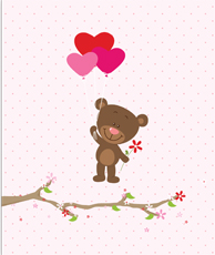 Ρόλερ Σκίασης Παιδικά με ψηφιακή εκτύπωση Αρκουδάκι με καρδούλες E125